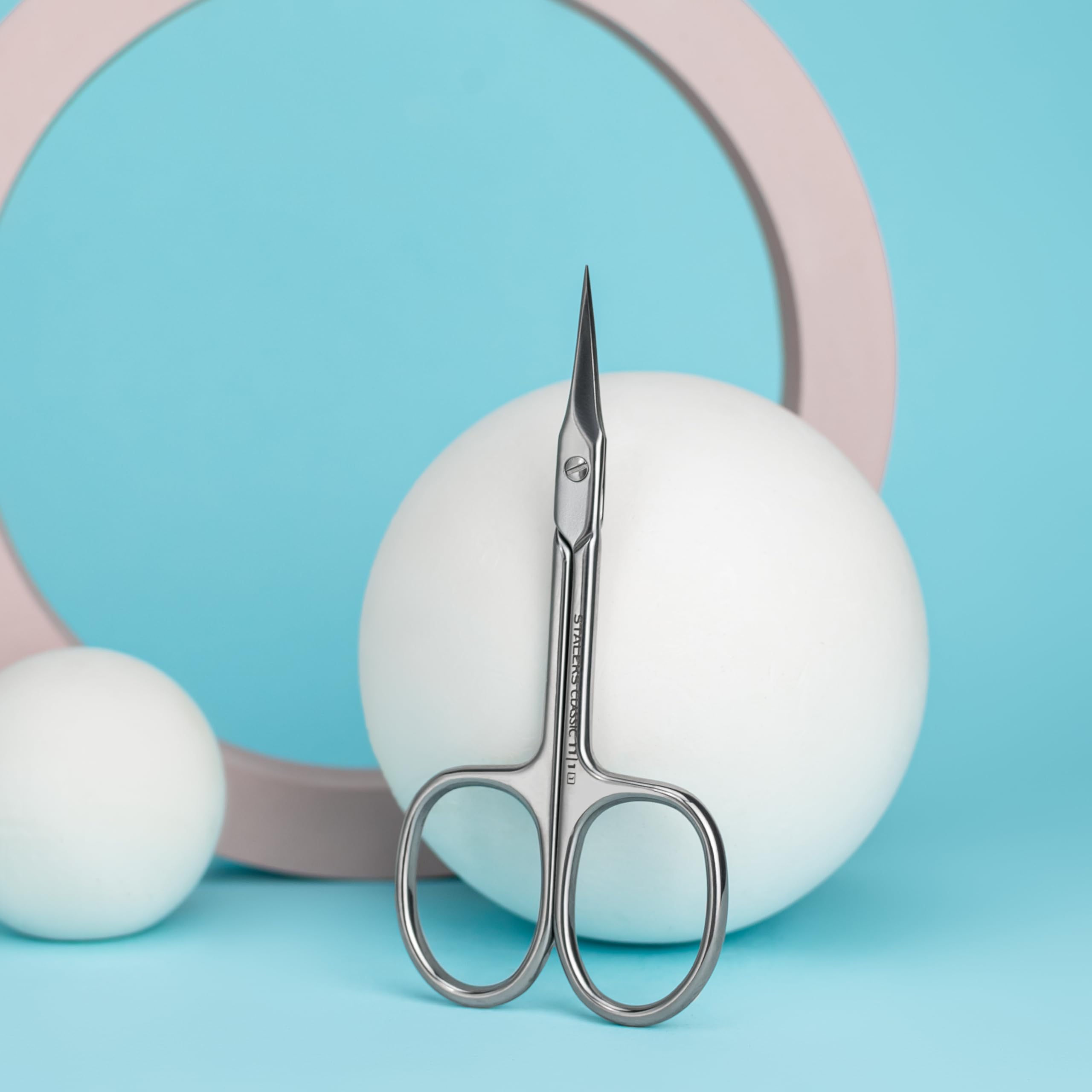 STALEKS PRO by Natury Nails Professional Cuticle Scissors Ergonomic Rings Stainless Steel Classic 11/1 - Image 4