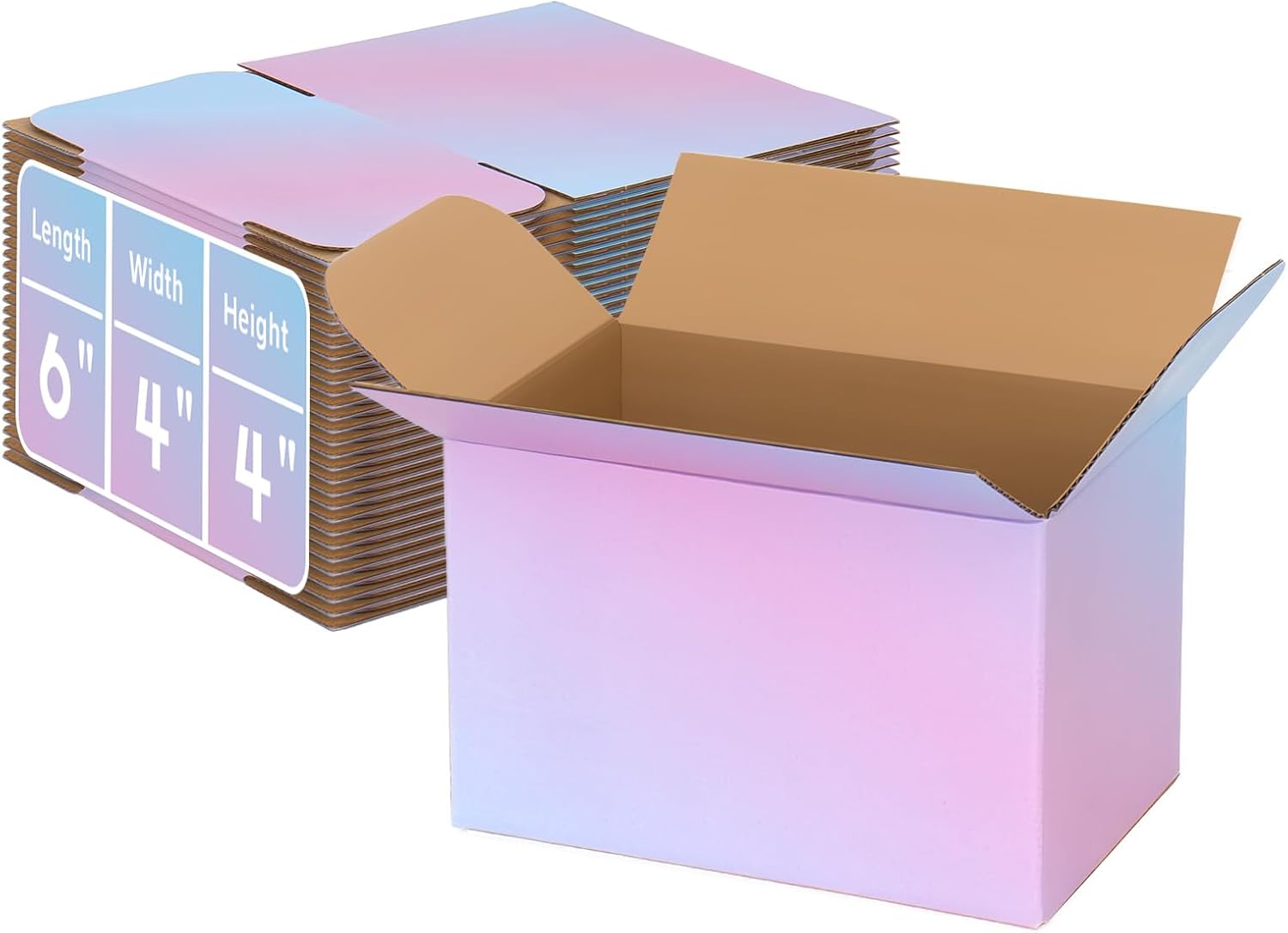 6x4x4 Small Shipping Boxes, 30 Pack Purple Cardboard Mailer Box, Gift Boxes for Packaging Small Business