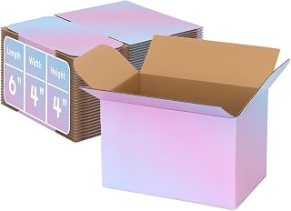 6x4x4 Small Shipping Boxes, 30 Pack Purple Cardboard Mailer Box, Gift Boxes for Packaging Small Business