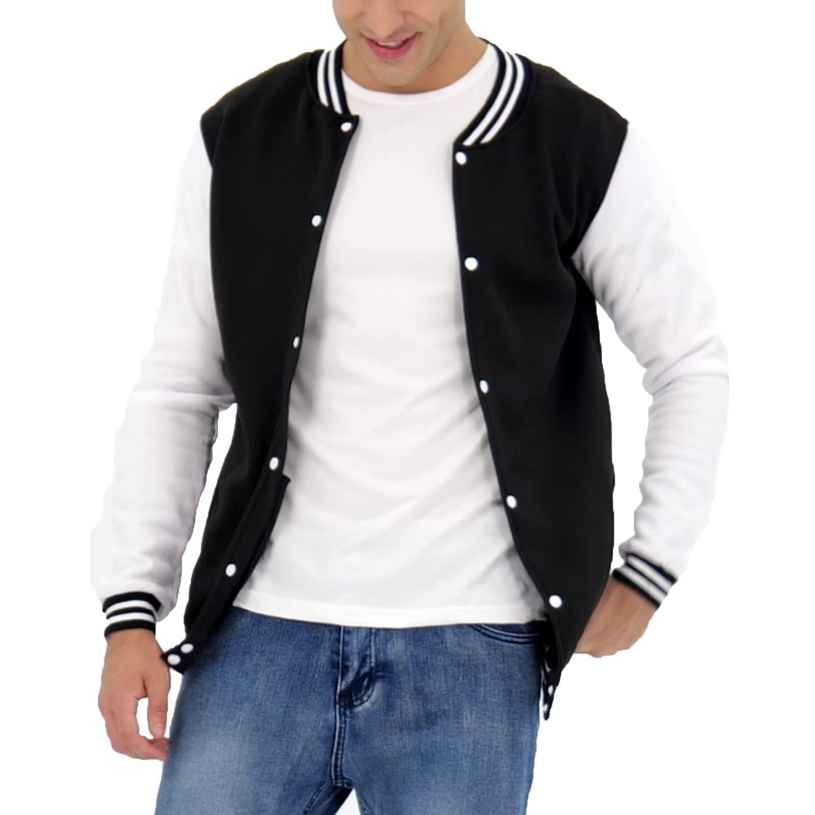 DHSPKN Men's Varsity Baseball Jacket Causal Slim Fit Varsity Letterman Jacket Boys Bomber Jackets
