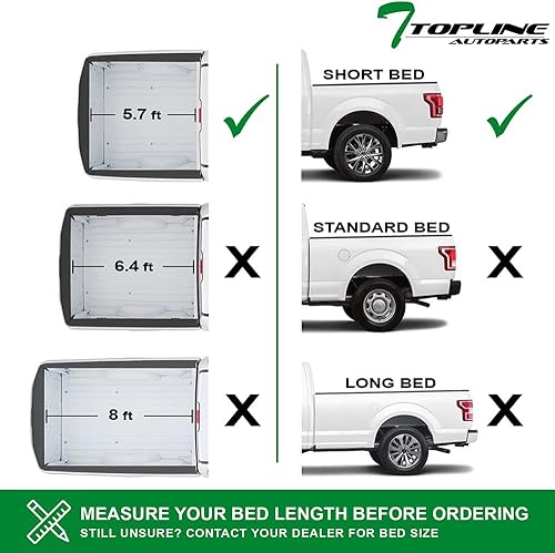 Miniatura 3 de TLAPS 7422439926950 Compatible con Dodge Ram 1500 2019-2024 Nuevo estilo de carrocería de 5.7 pies (68.4 pulgadas), cubierta Tonneau de aluminio de
