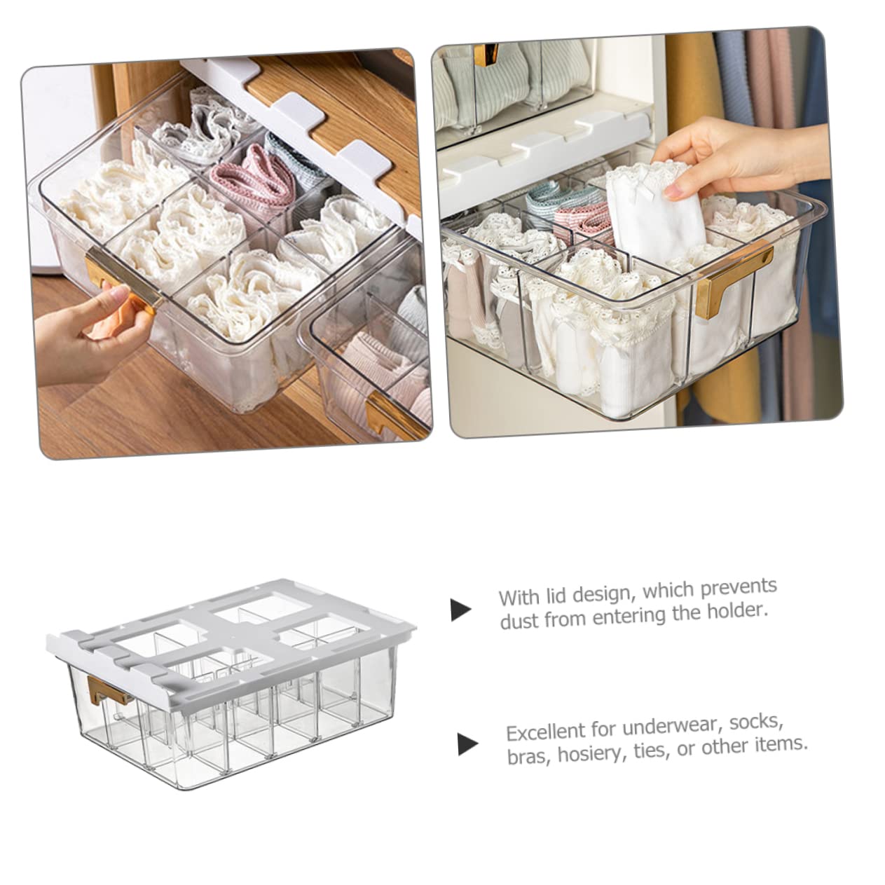 SOIMISS Unterwäsche und Socken 6330 Aufbewahrungsbox mit Fächern, Pet
