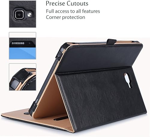 Miniatura 5 de Funda ProCase con soporte para Samsung Tab múltiples ángulos de visión y bolsillo para documentos y tarjetas Negro