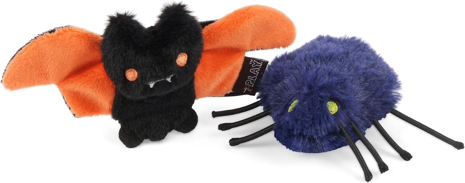 P.L.A.Y. Cute Cat Toys - Feline Frenzy Halloween Themed Catnip Filled Crinkle Toys, Great for Adult Cats & Kittens - Machine Washable, Double Stitched, Recycled Materials (Menacing Mice, Set of 2)