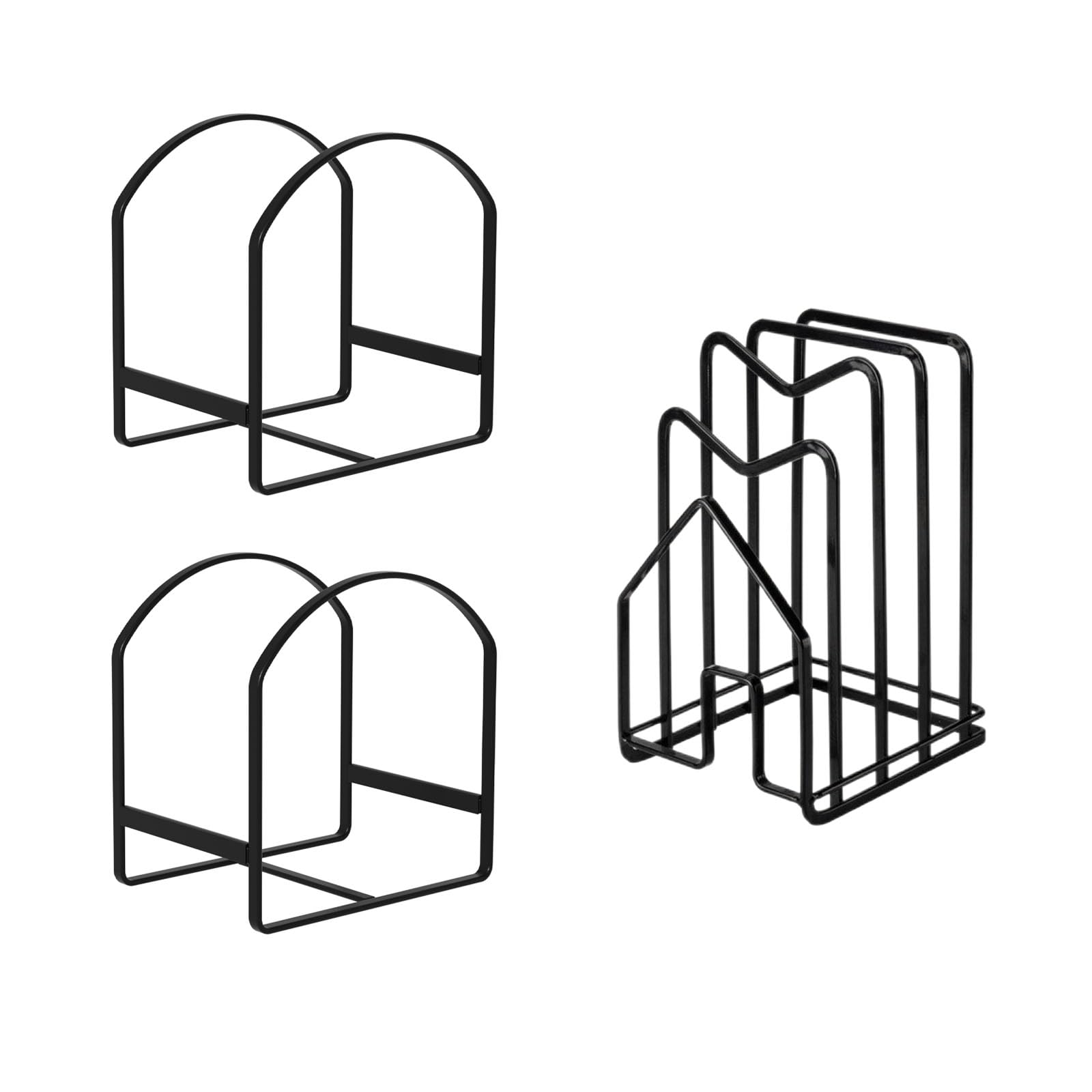 LINFIDITE2 Pack Dish Racks Black and Pot Pan Lids Rack Black