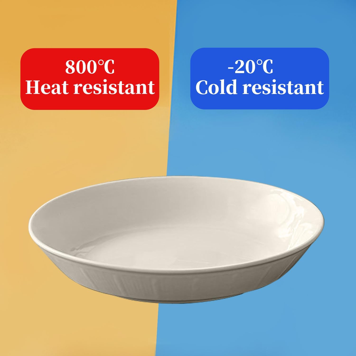 6 Pack White Ceramic Plates, 7 Inch Wide Shallow Serving Plates for Pasta, Salad, Porcelain Soup and Entertaining, Chip Resistant, Microwave and Dishwasher Safe, Cereal Ice Cream Plates