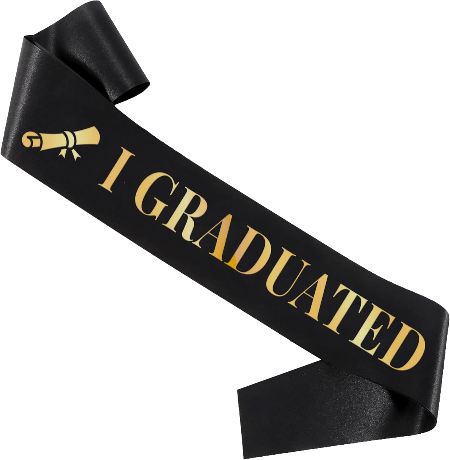 KatchOn, I Graduated Graduation Sash – Black Graduation Sash with Gold Glitter Letter | Sash for Graduation 2026, Class of 2026 Graduation Party Favors, Grad Party Supplies