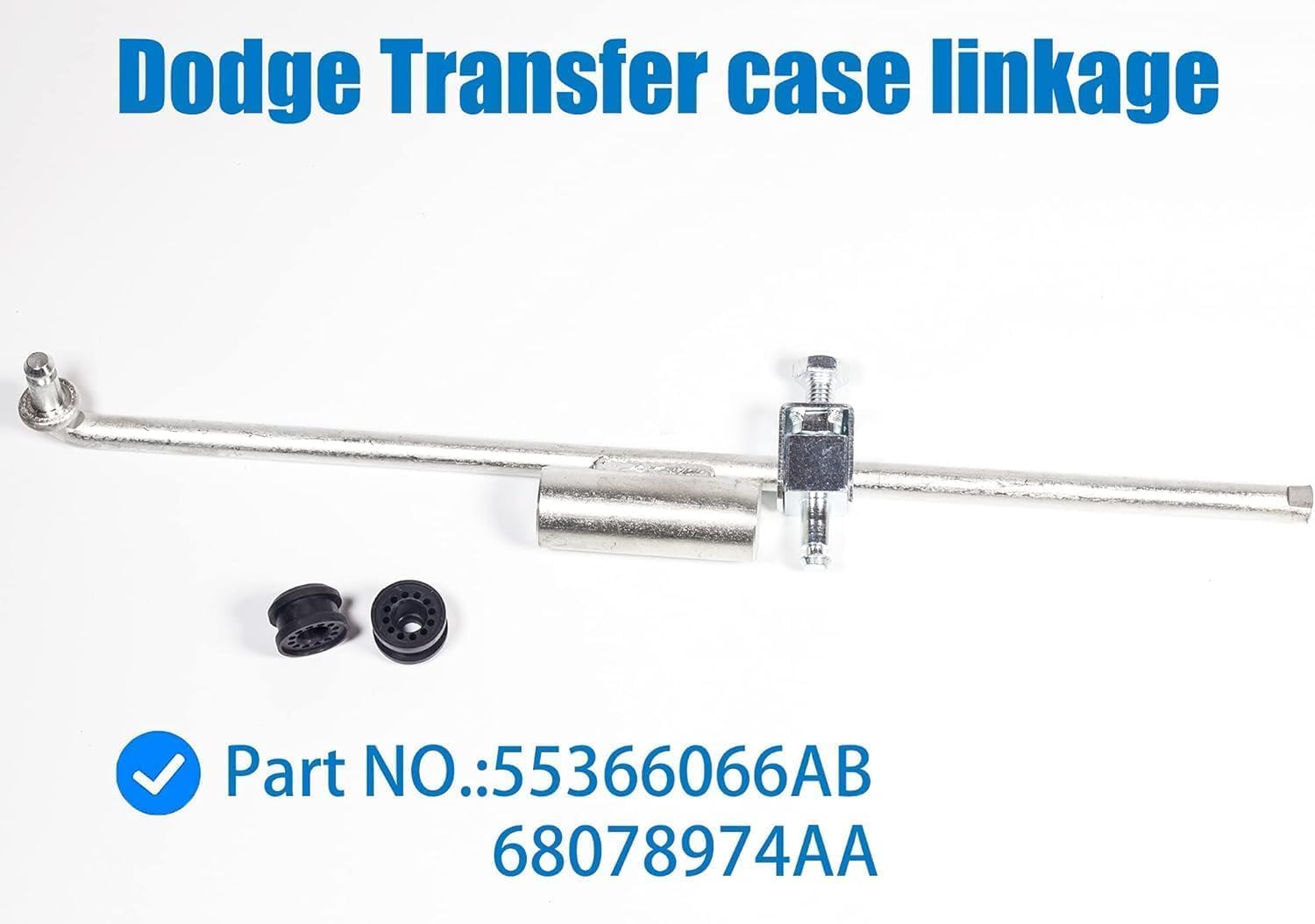 55366066AB for Dodge RAM Transfer Case Shifter Control Linkage +2 Clip +68078974AA Grommet Bushing 2005 2006 2007 2008 2009 2010 2011 2012 Ram 1500 2500 3500 4500 5500 PICK UP 4x4 68078974AA,926-884.