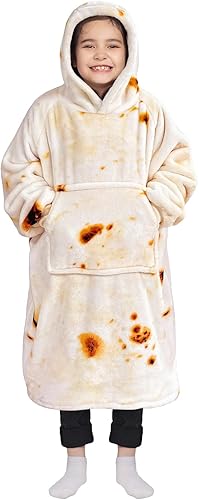 Miniatura 7 de Waitu Manta Vestible para Niños, Manta con Capucha Vestible Regalos para Adolescentes Niñas y Niños, Sudadera Manta Cálida para Adolescentes, Manta