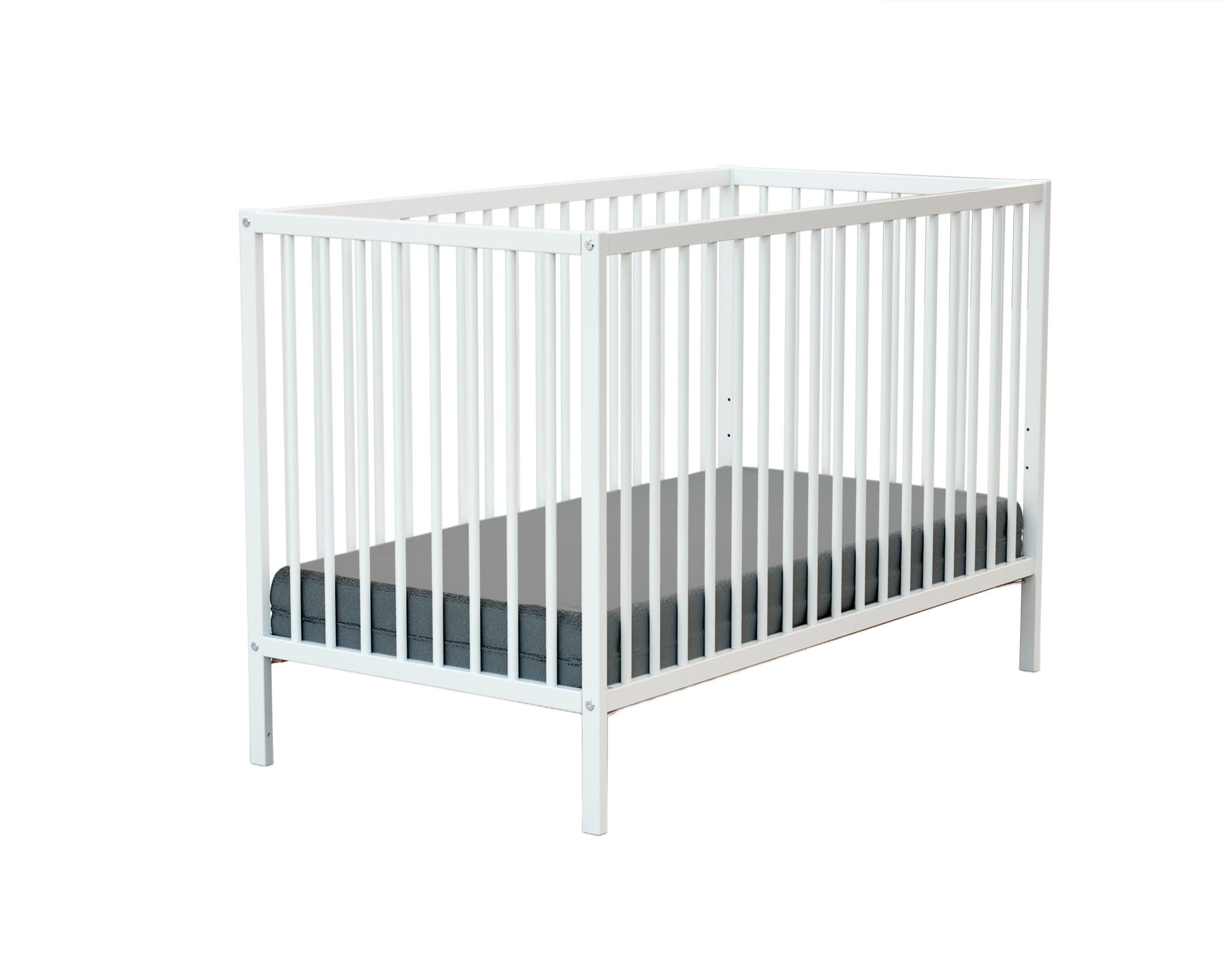 WEBABY - Cuna bebe madera ONE - Blanco - 60 x 120 | 124 x 64,​5 x 82 cm