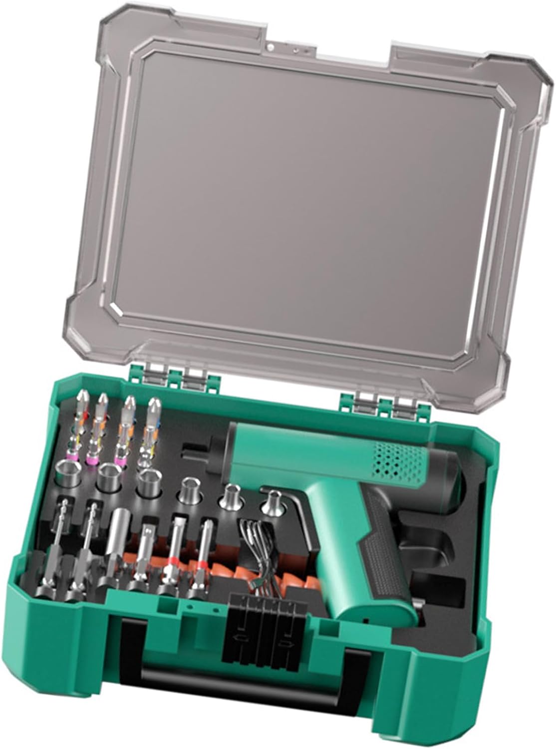 Last Battery Powered Electric Screwdriver Tool Set with Bits AntiWear Storage Box for Secure Keeping Electric Drill