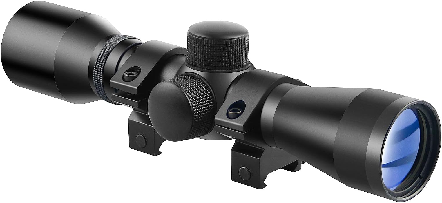 4x32 Compact Rifle Scope Crossbow Scope,Crosshair Optics Hunting Scope with 20mm Free Mounts