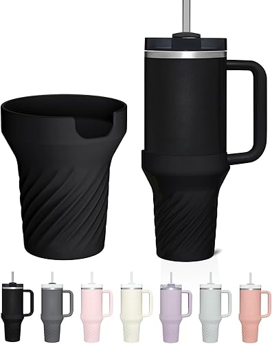 KTKUDY Bota de silicona para vaso Stanley de 40 onzas con asa, funda protectora de goma para Stanley Cup de 40 onzas, cubierta inferior de botella
