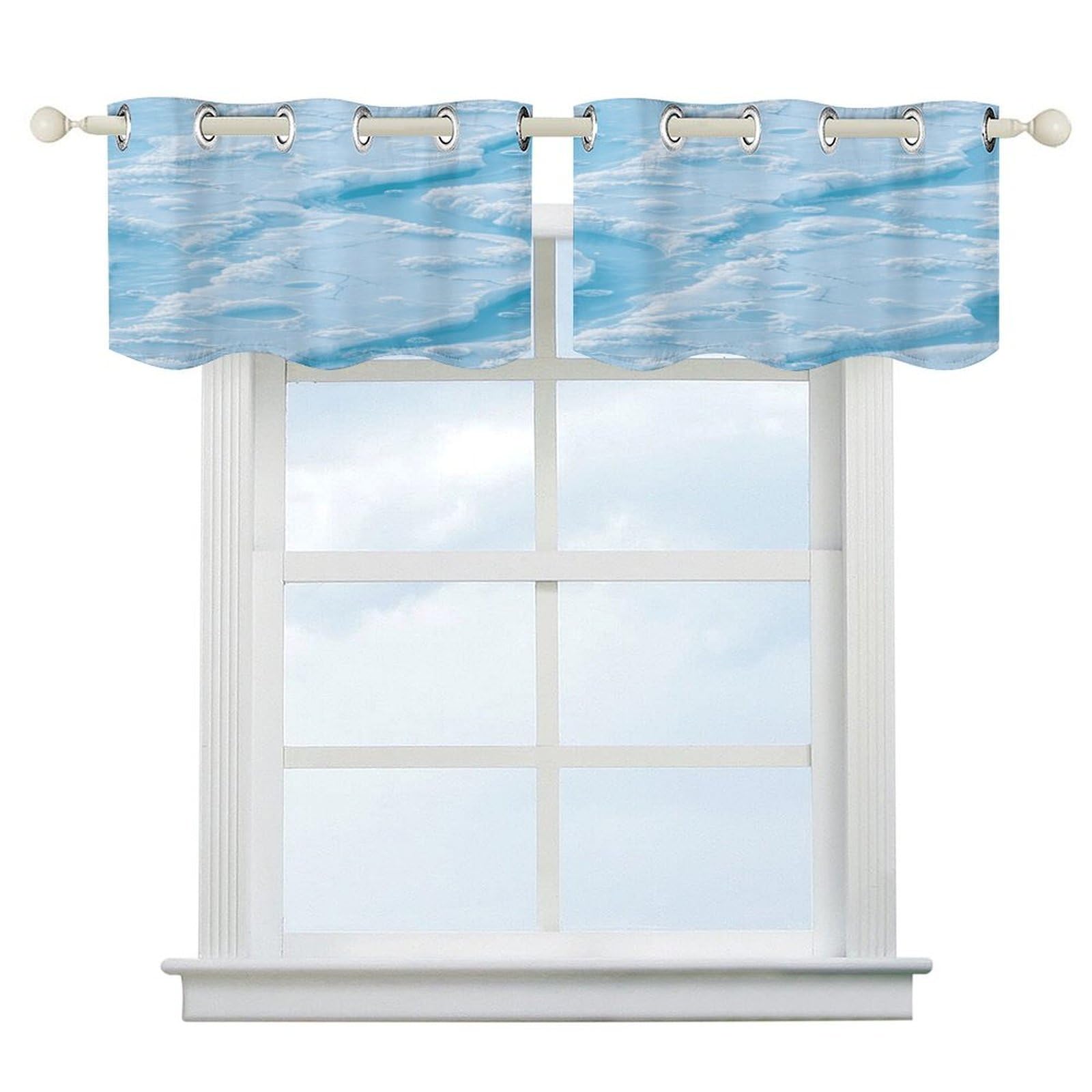 Fekiloot Style Glacial Crevasse Short Curtains Valance Curtain