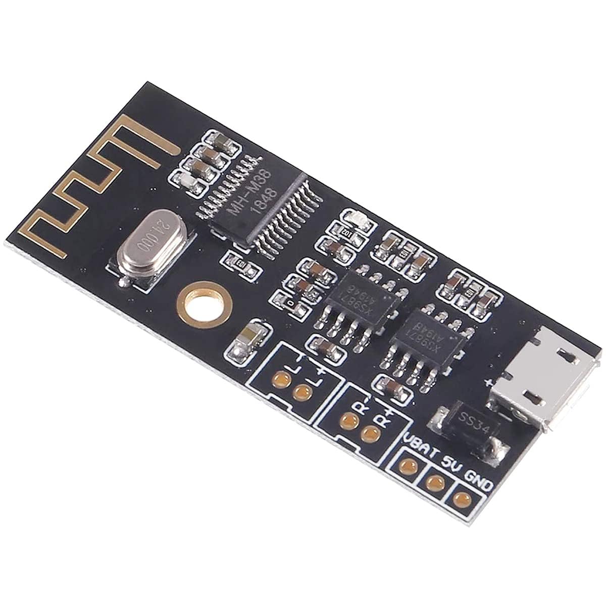 m38 bluetooth 5.0 audio receiver module - wireless stereo music adapter with usb power, dual-channel output for diy speaker and amplifier projects