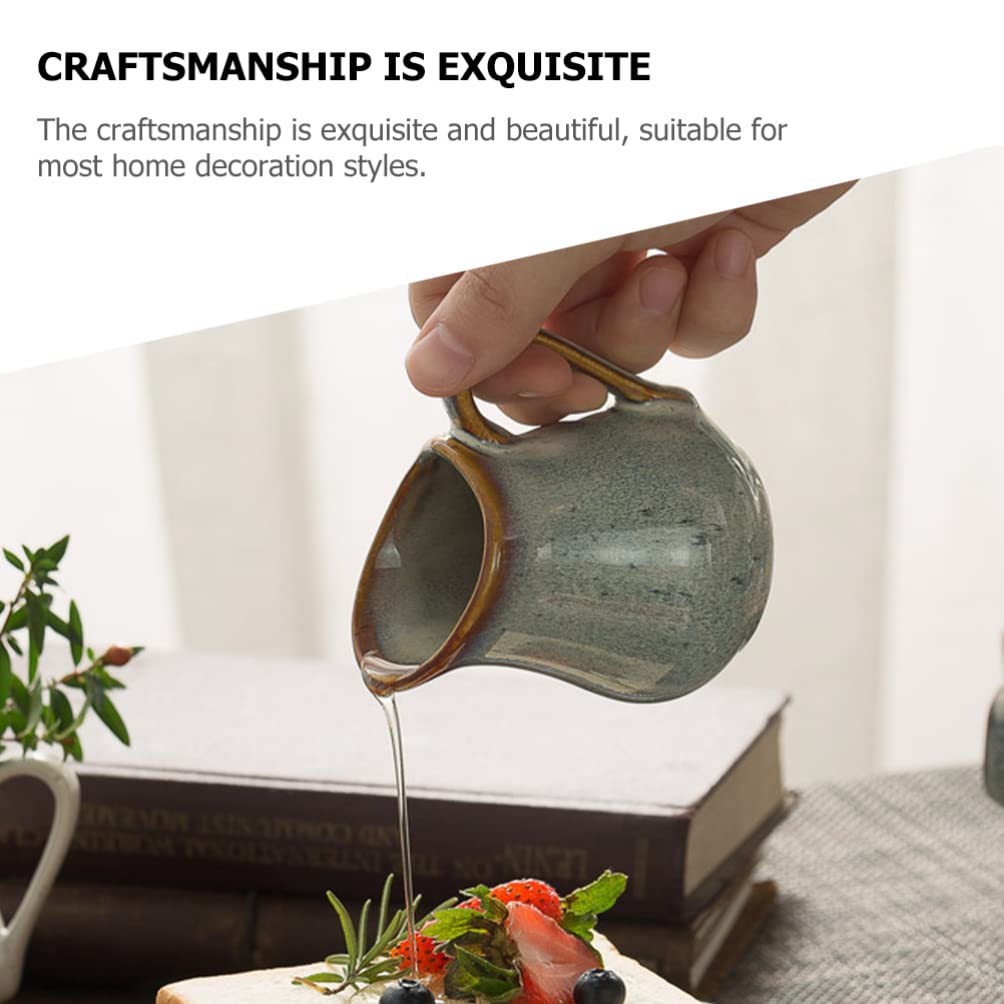 Tazza per Montare Il Latte Piccola brocca per la Panna in Ceramica: 2 Pezzi Mini brocca per la Panna da caffè e Latte Tazza con Manico brocca per servire Il,Colori Assortiti