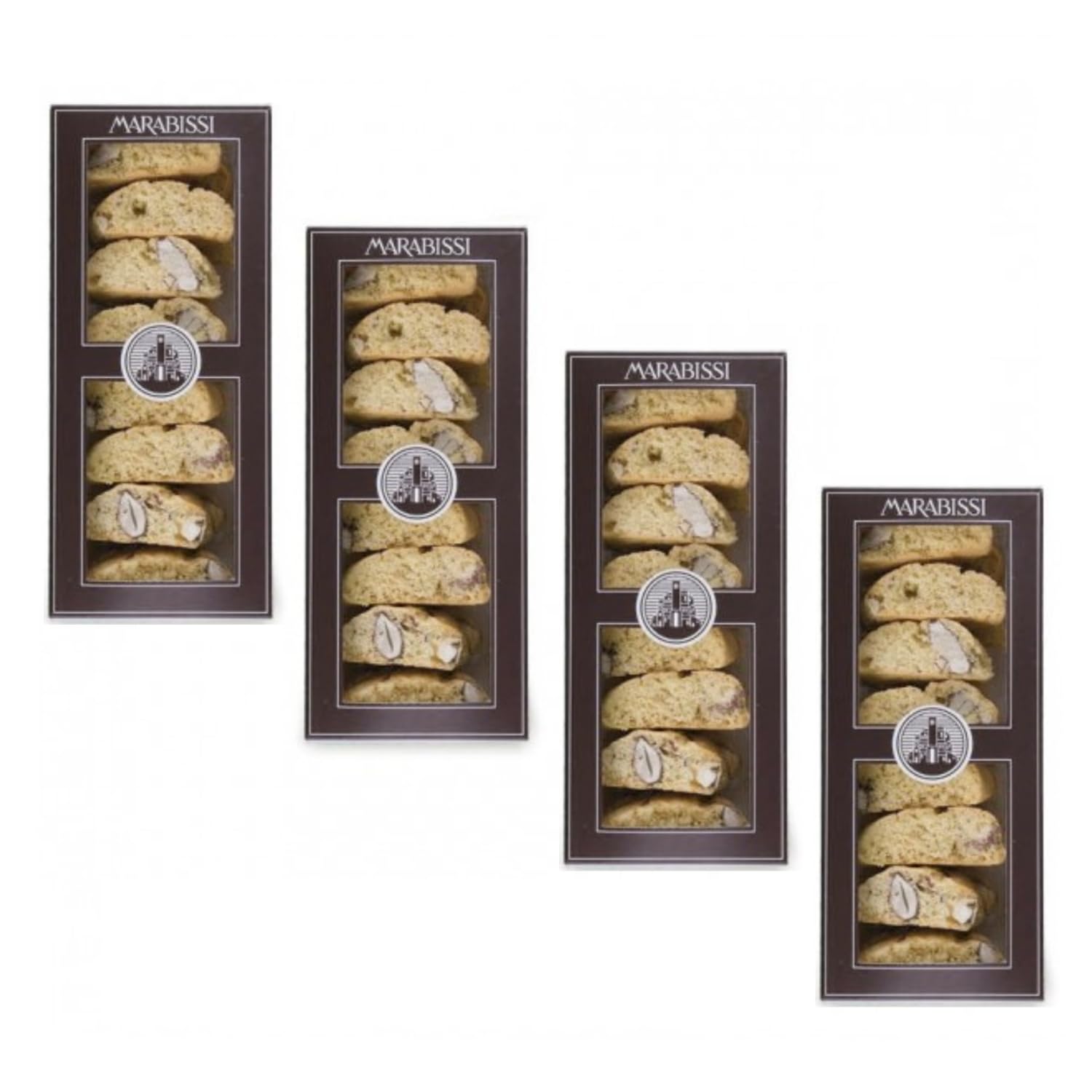 Marabissi® | Pasticceria Artigianale 15 Cantuccini Mandorla | Cantucci alla Mandorla Confezionati 4 x 120 Gr. | Cantucci Artigianali per Vinsanto