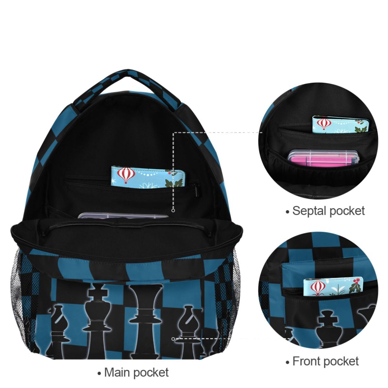Mochilas para libros escolares, viajes, universidad, bolsa de hombro, Multi 6, Mochilas Daypack