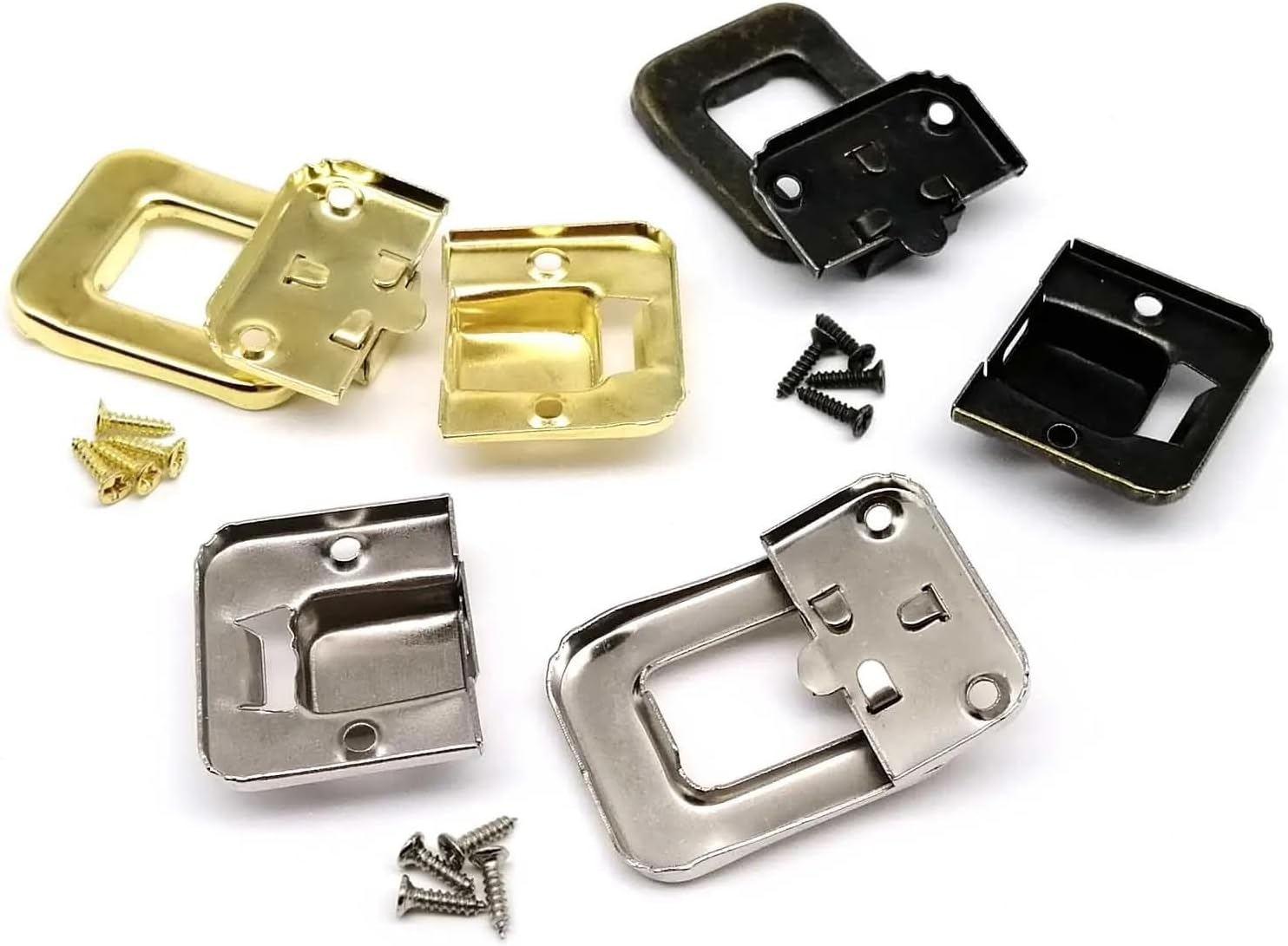 Latch Suitcase Hasp Leather Bag Handbag Purse Closure Lock with Screws 27x40mm 1Pcs(6 Pieces Silver)