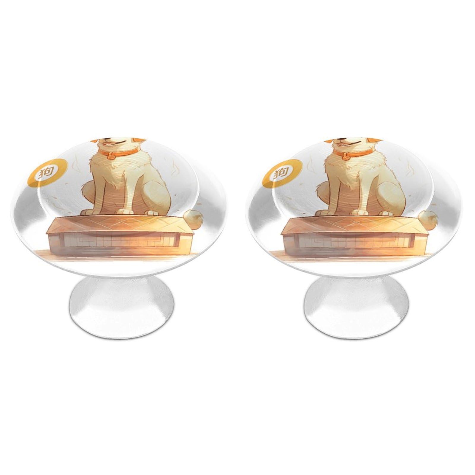 Btcowzrv Style Zodiac Sign Dog 2 Pack Cabinet Knobs Drawer Pulls