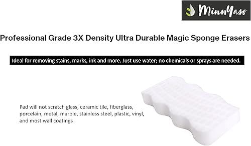 Miniatura 6 de MinnYaso Duradeiro - Borrador mágico extra duradero de 4.6 x 2.76 x 0.787 pulgadas (4.606 x 2.756 x 0.866in), paquete de 12