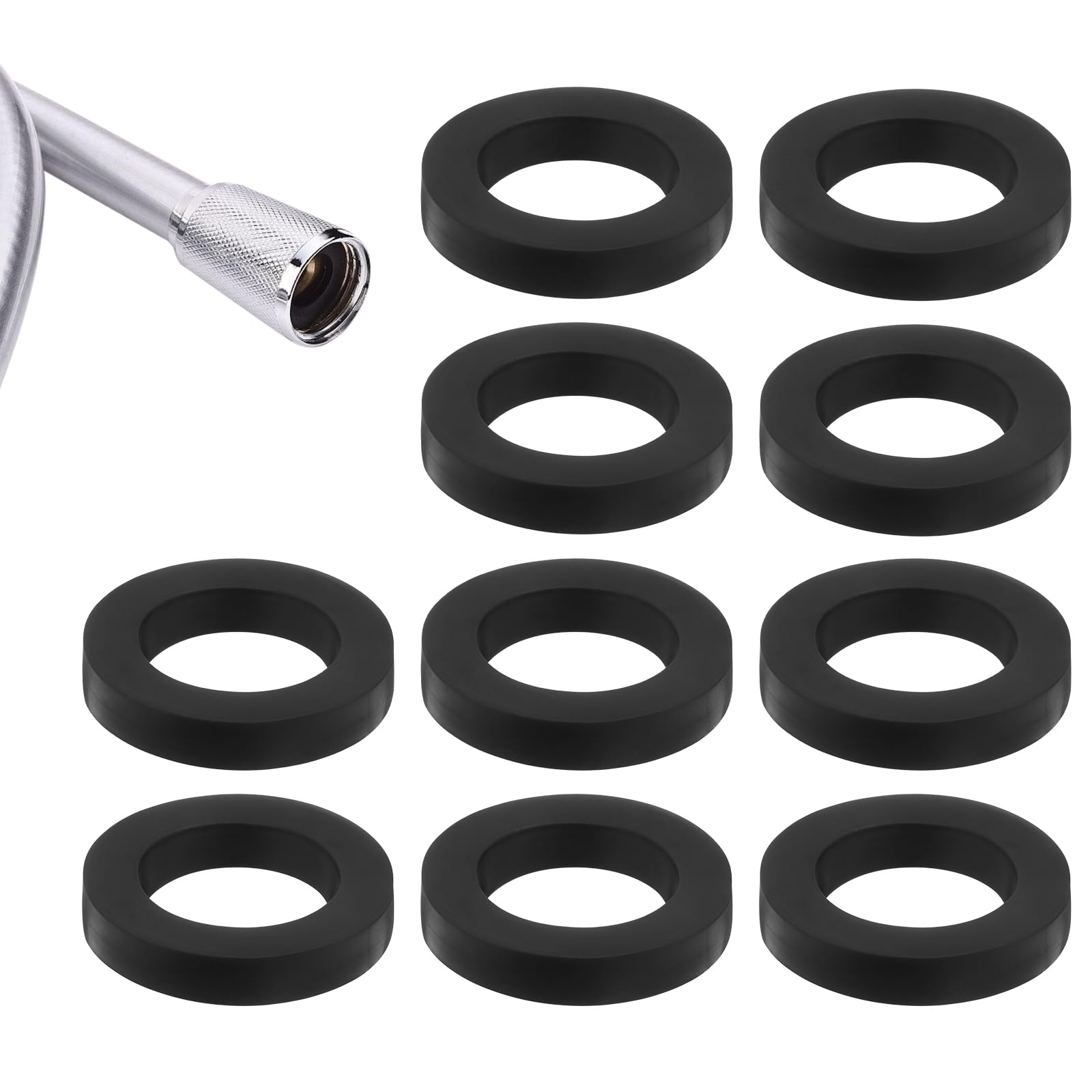 Photo 1 of 10PCS Shower Head Gasket, Black Shower Hose Washers, 3/4 Inch Rubber Washers for Shower-Head and Hose Connecting, Creates A Seal to Prevent Leakage