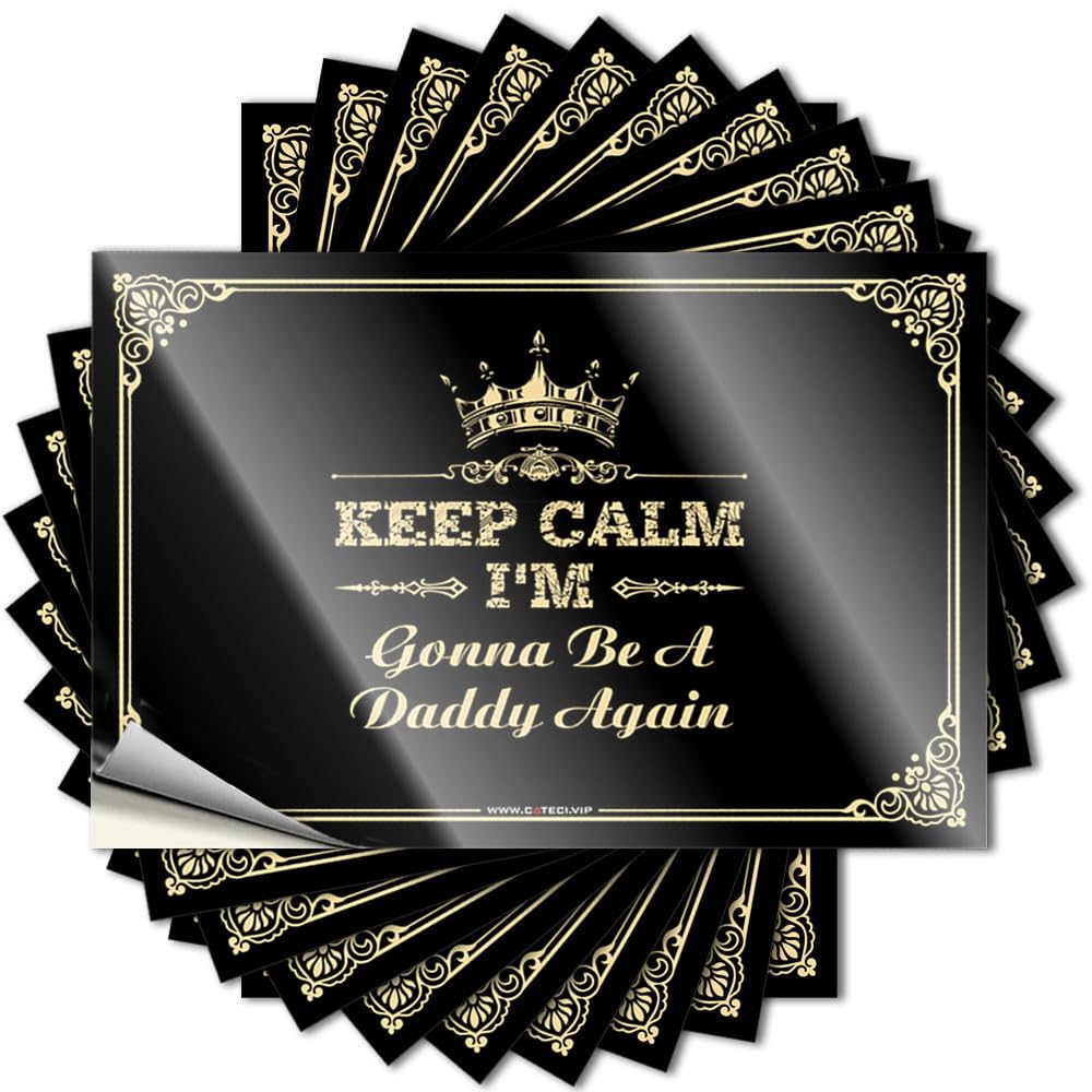 Keep Calm I'm Gonna Be A Daddy Again Decals Coffee | Big Garage Removable Decal Pack(6X9CM)