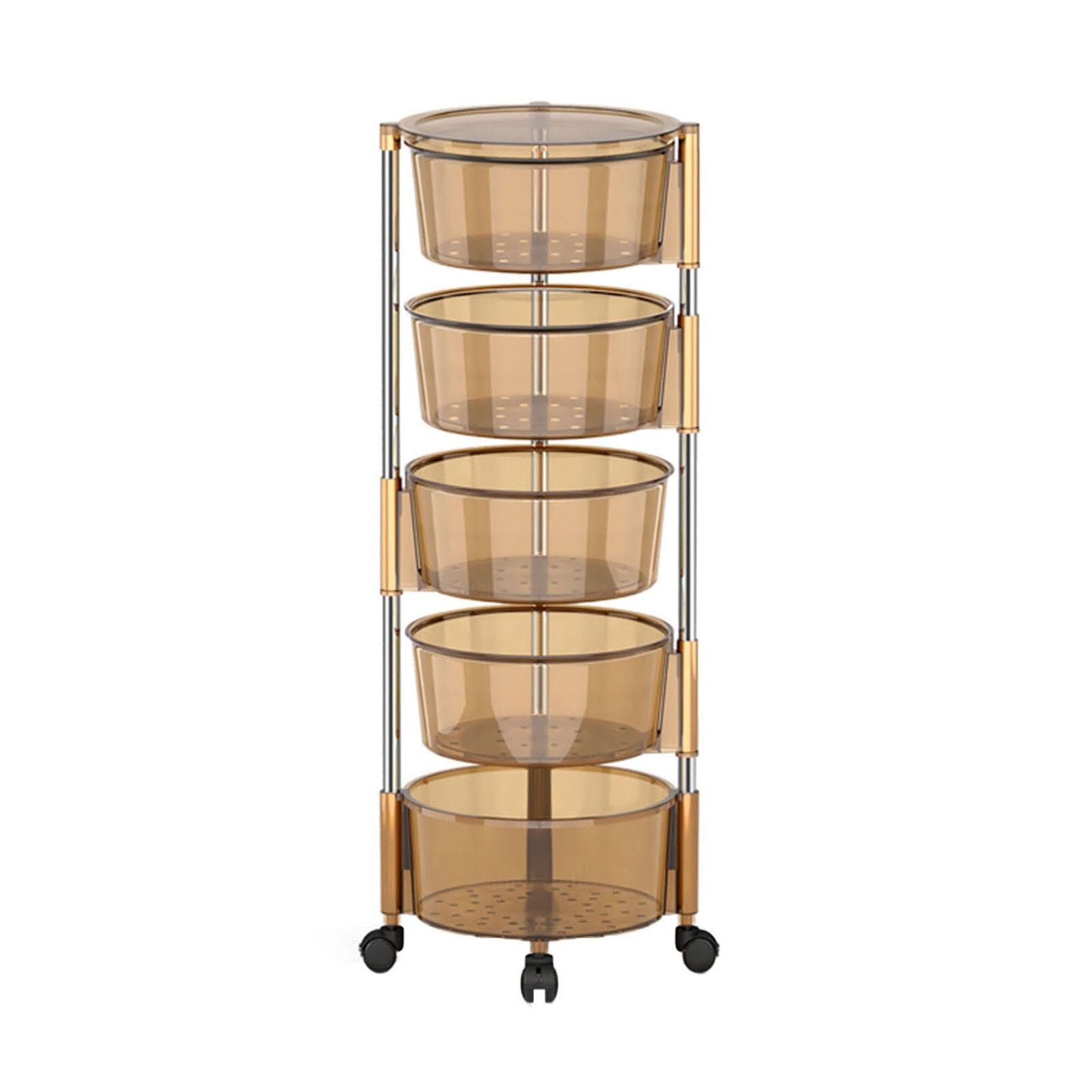 Cesta de almacenamiento giratoria y estante de frutas para organizar la cocina con ruedas