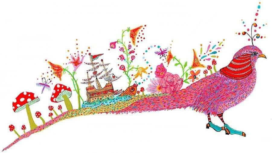 ArtDirect Whimsical Journey Unframed Art Print Giclee Poster by Kwerki Studios - Ready for Framing with Customization Sizes 10x7, 14x10, 20x14, 35x24, 48x33, and 60x42 Inches