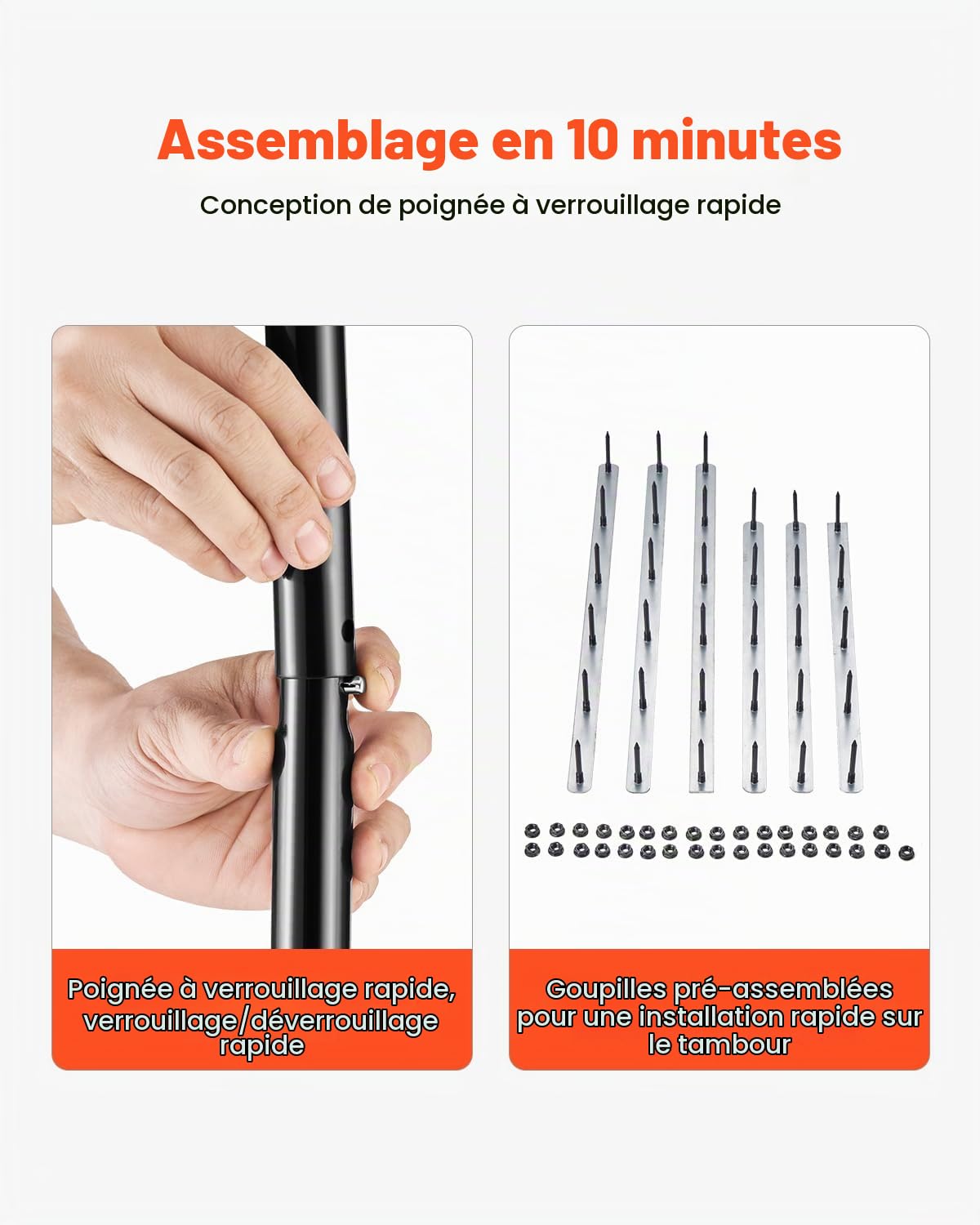 VEVOR Aérateur de Pelouse Roulant, 533,4 mm, Aérateur de Gazon Manuel Robuste avec Poignée Amovible, 33 Pointes en Fer, Outil d'Aération de Terrasse Roulant pour Jardin, Cour, Pelouses Compactés, Noir