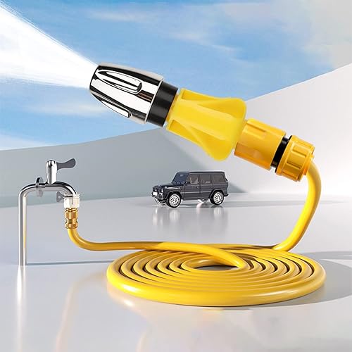 Manguera de jardín con boquilla, juego de mangueras con boquilla de metal ajustable, manguera de agua doméstica con aspersor para regar plantas y
