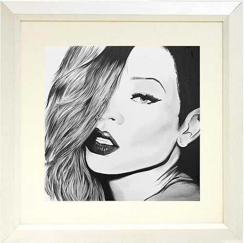 Buyartforless Framed Bad Girl Rihanna by Ed Capeau Matted Art Painting Reproduction White Frame