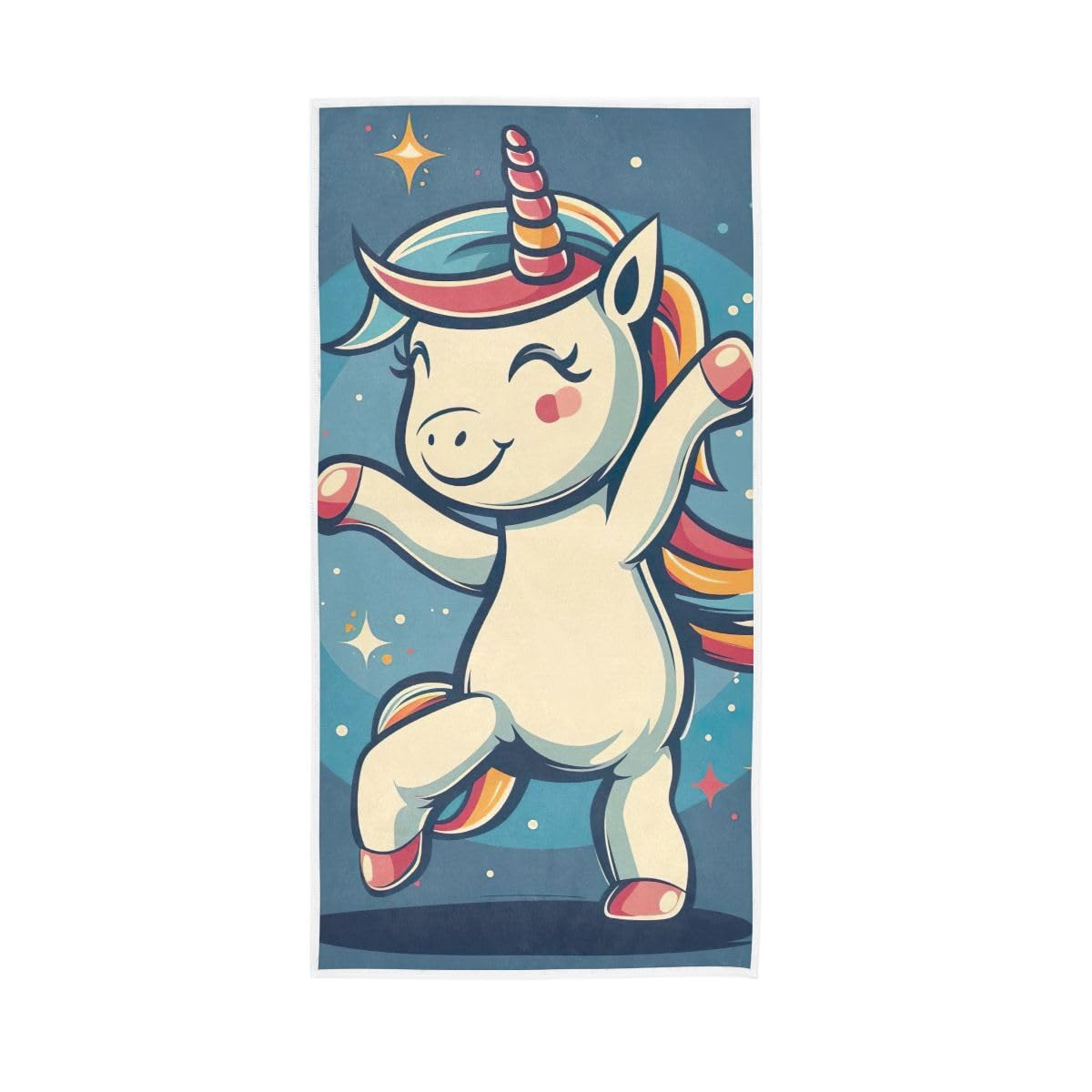 HUYGD Cartoon Dancing Unicorn Hand Towel, Spa Towels for Bathroom, Gym, Hotel, Spa 15 x 30 Inches