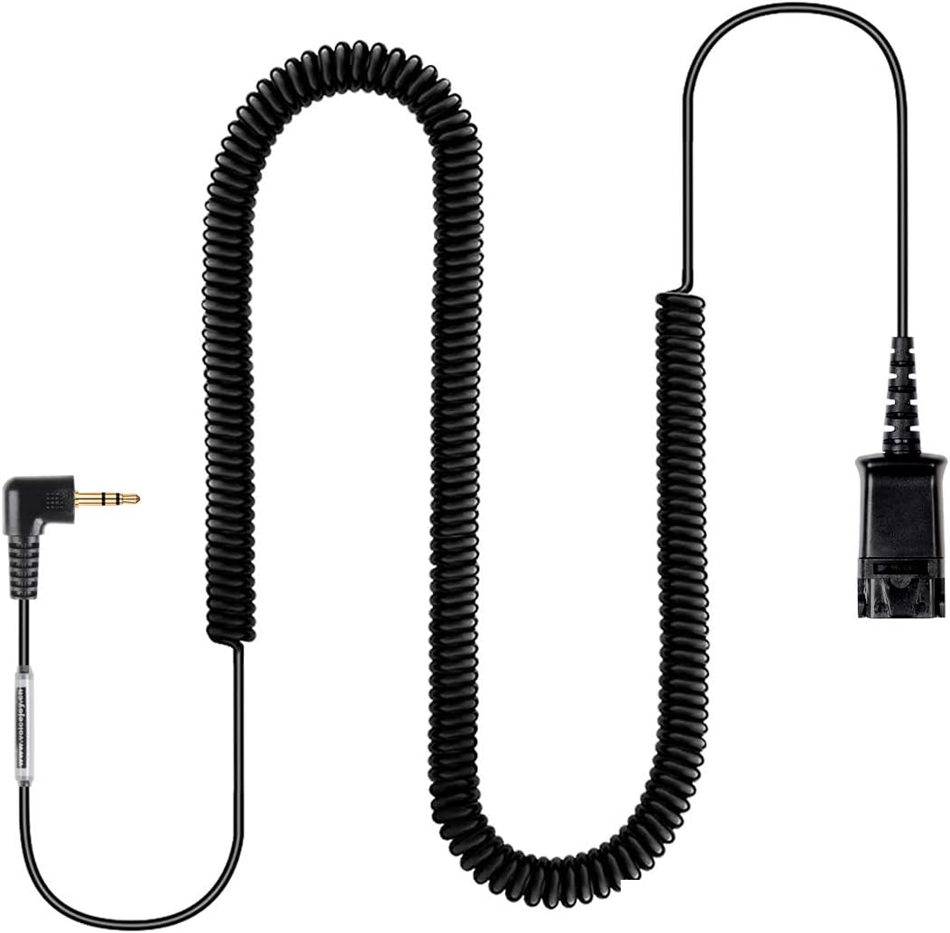 Quick Disconnect QD to 2.5mm Telephone Headset Adapter Cable Coiled Headset to Cisco Linksys SPA Polycom Grandstream Panasonic Zultys & Gigaset Office IP & Many Cordless Dect Phones Quick Disconnect QD to 2.5mm Telephone Headset Adapter Cable Coiled Headset to Cisco Linksys SPA Polycom Grandstream Panasonic Zultys & Gigaset Office IP & Many Cordless Dect Phones