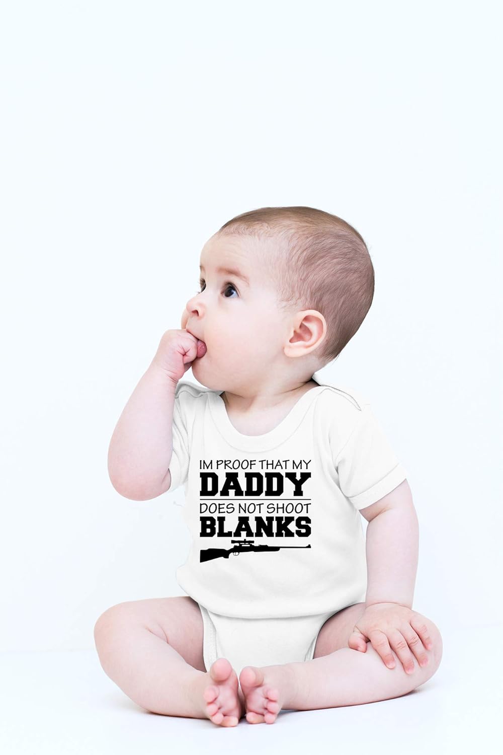 CBTwear I'm Proof That My Daddy Does Not Shot Blanks Baby Bodysuit Boy Girl Adorable Romper Clothing - Image 2