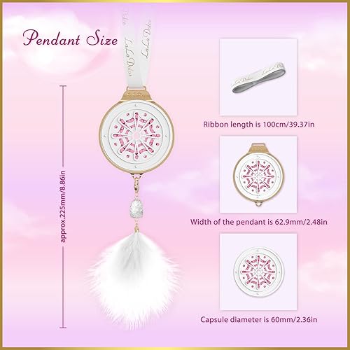 Miniatura 5 de Crystal & Feather - Colgante de aroma con atrapasueños y plumas, regalo versátil hecho a mano, altramuces de reina, blanco