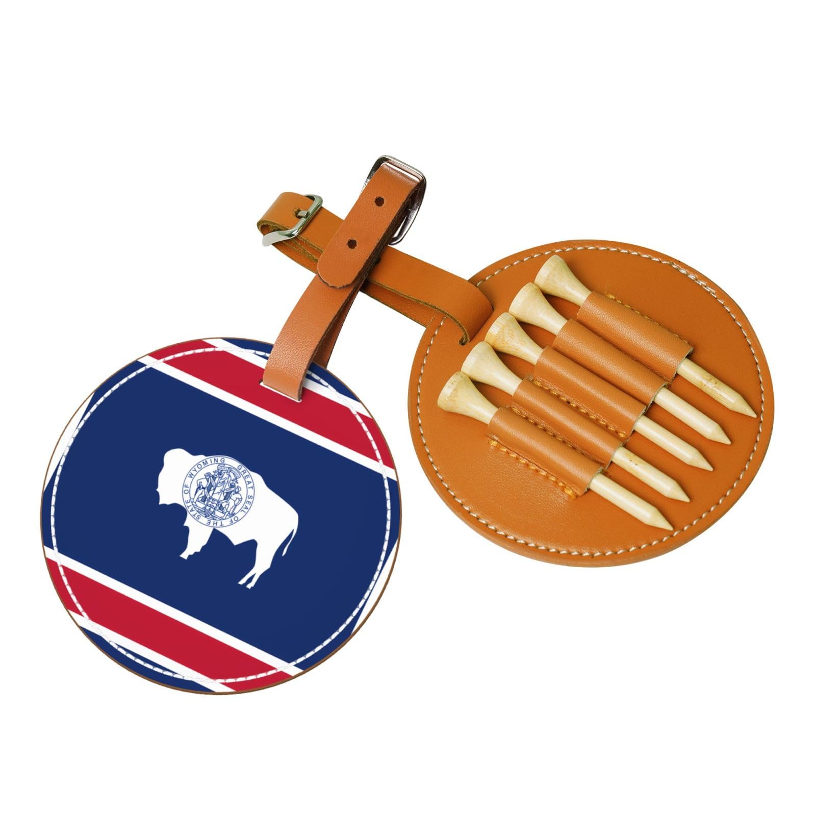 WXXWXD Wyoming State Flag Printed Golf Tee Storage Bag - Portable Storage, Easily Organize Tees
