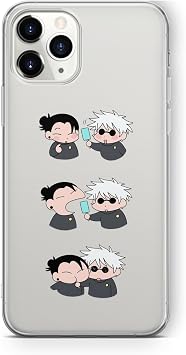 Multitronic iPhone 11 Pro Max Uyumlu Gojo ve Geto Tasarım Baskılı Şeffaf Kılıf