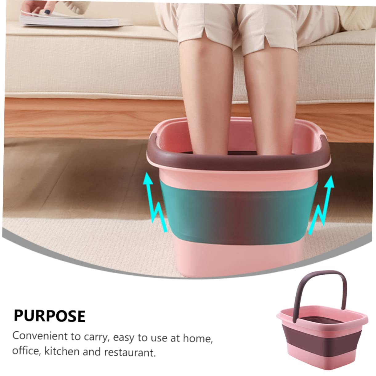 SHERCHPRY 1 PC Foot Basin Durable TPE Foot Bath Bucket for Home Massage Relaxation Portable Design for Fishing Cleaning Present for Parents