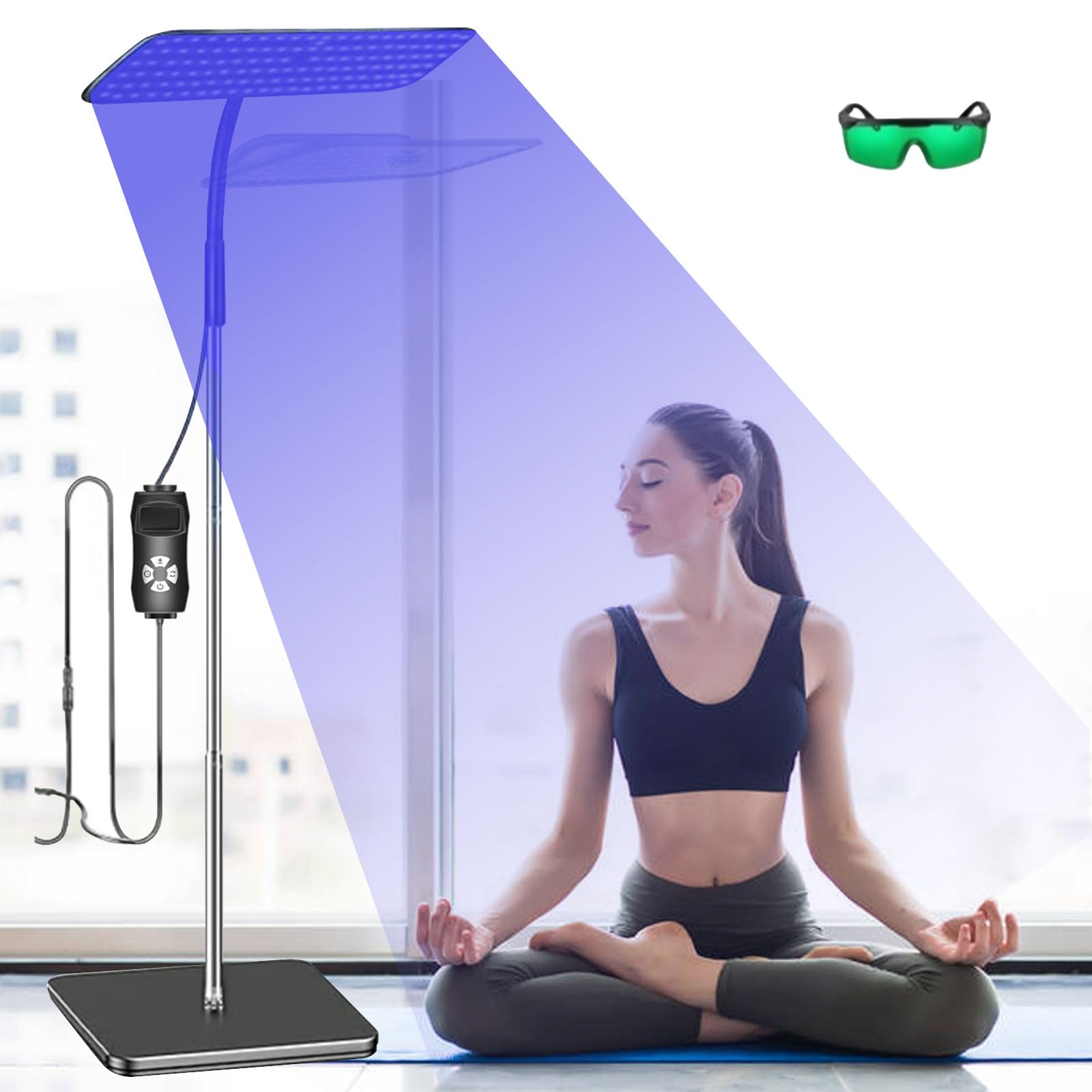 Lámpara de bronceado LED 240 LED 660 nm 850 nm, altura y ángulo ajustables, 5 niveles de brillo, 3 modos