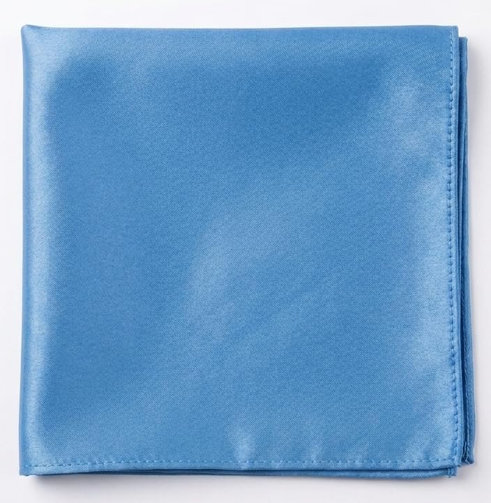 Image of KissTies 6PCS Satin Pocket Square Plain Color Handkerchief Gift Set