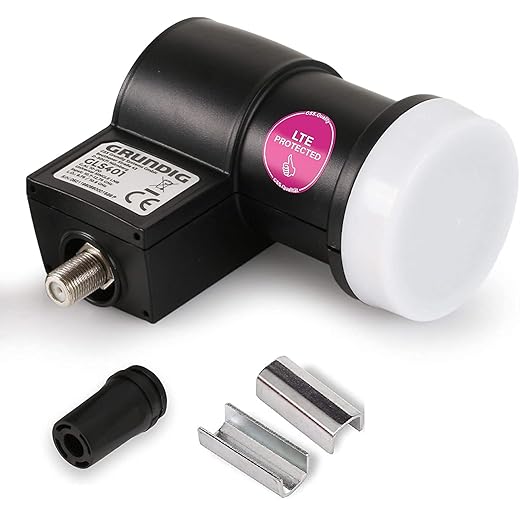 [Test very well*] GSS Single LNB for satellite antenna - for 1 participant, 1-way digital LNC with LTE filter, HDTV reception Full HD, 4K, for satellite receiver, satellite TV + support