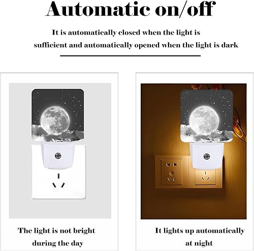 Miniatura 3 de Luz nocturna de luna en nube, luces nocturnas enchufables con sensor automático, lámpara de noche del atardecer al amanecer, decoración del hogar