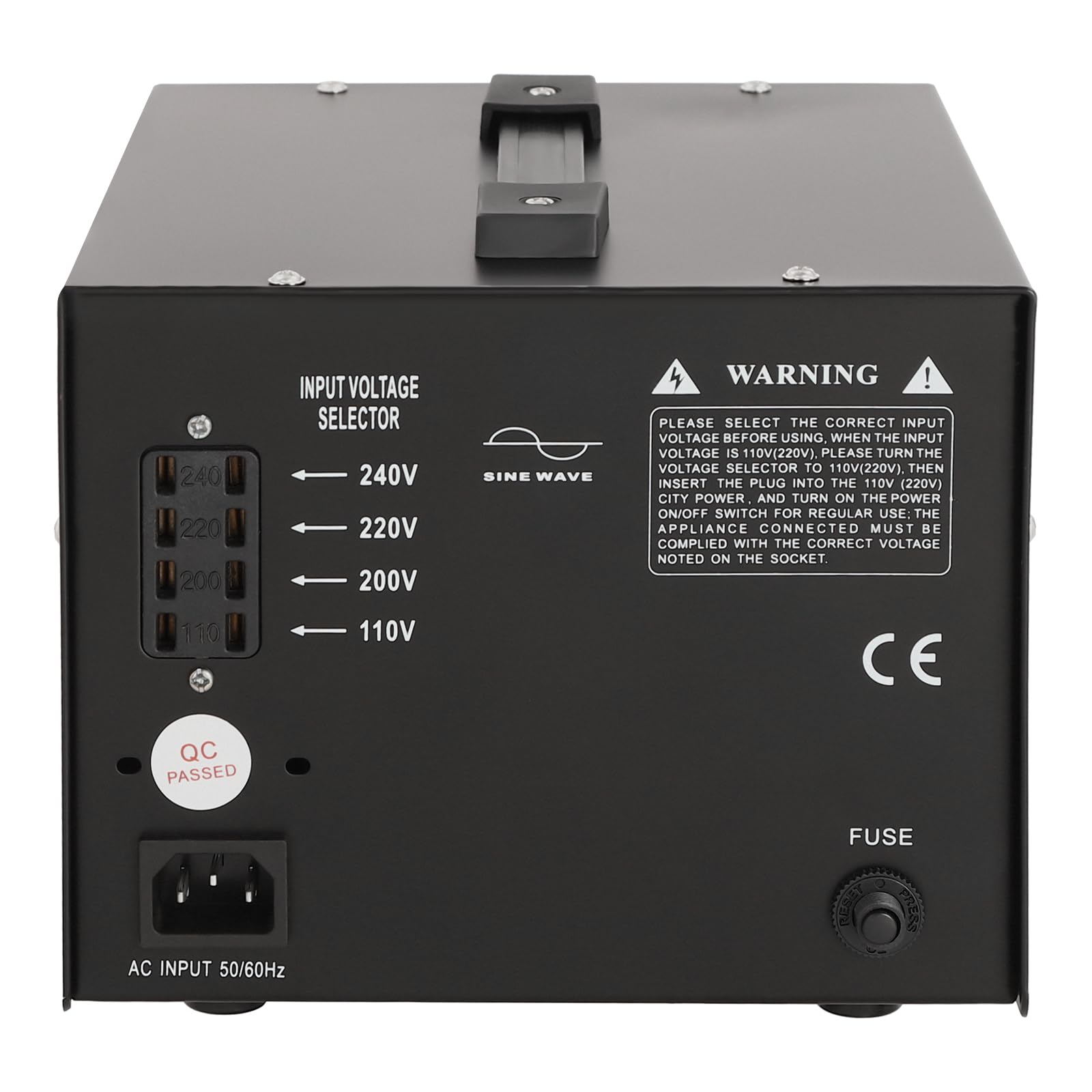 Transformador de tensión de 3000 W, transformador de núcleo toroidal de 110 V a 220 V, convertidor step up, enchufe 220 a 110 V - Entrada: 110 V o 220 V / Salida: 110 V y 220 V