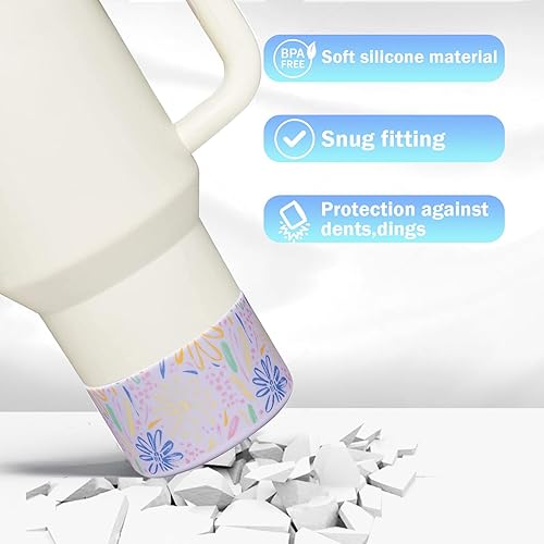 Miniatura 6 de 2 frascos protectores inferiores de silicona para Stanley Quencher Adventure de 40 onzas y Stanley IceFlow de 20 onzas y 30 onzas y compatibles con