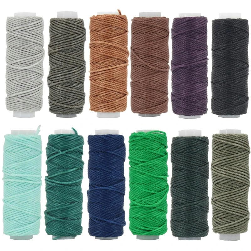 Filo Per Cucire Pelle Cerato 0,8 Mm - 16 Colori Da 30 Metri Per Bracciali, Cucito E Macramè