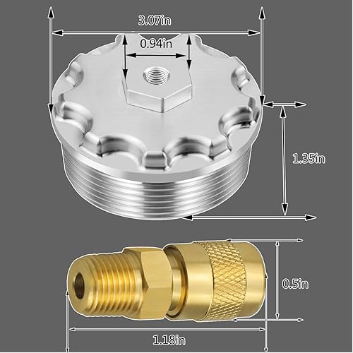 Miniatura 5 de Tapa de filtro de combustible para Ford F250 F350 F450 F550 Super Duty International 6.0L Diesel, con puerto de presión de combustible, color