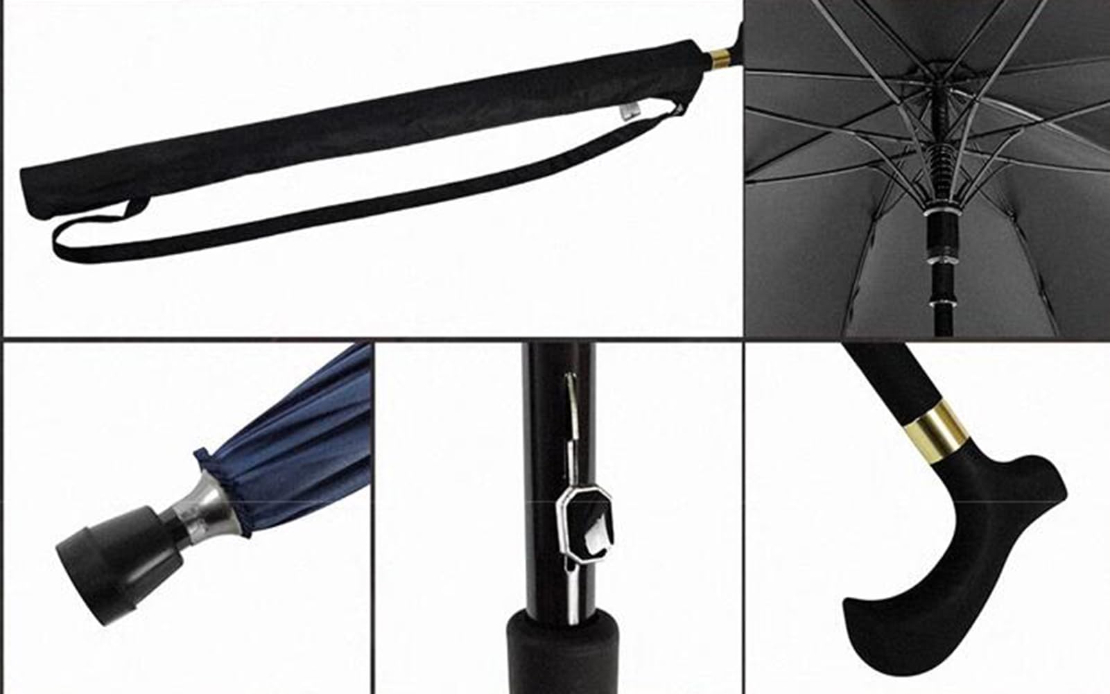 AVIITI Bastone Da Passeggio Ombrello, Bastone Ombrello Leggero Antivento E Autoprotettivo, Per L'arrampicata, L'escursionismo, Le Passeggiate Sotto La Pioggia,I,83cm/33inch