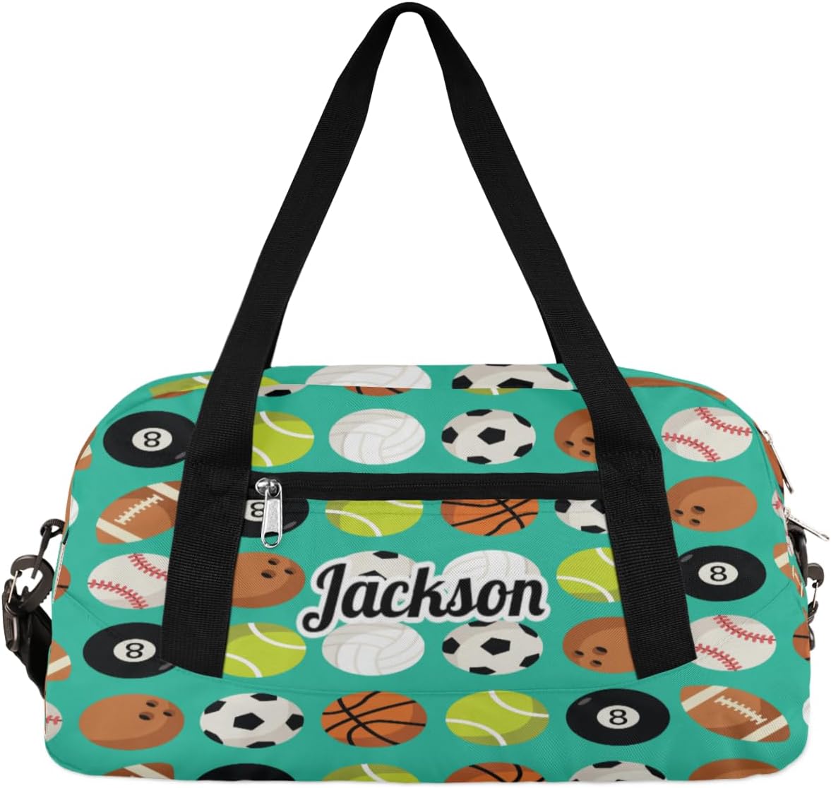 Sports Rainbow Volleyball Custom Name Kids Duffel Bags Personalized Customized Gifts Sports Gym Bag Girls Dance Bag Overnight Weekender Sleepover Carry On Travel Tote Bag for Boys Girls