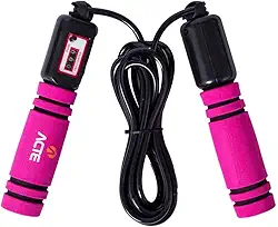 Acte, Corda de Pular 2,75m em PVC e Espuma com Contador de Giros para Exercícios Físicos, T2-R, Rosa